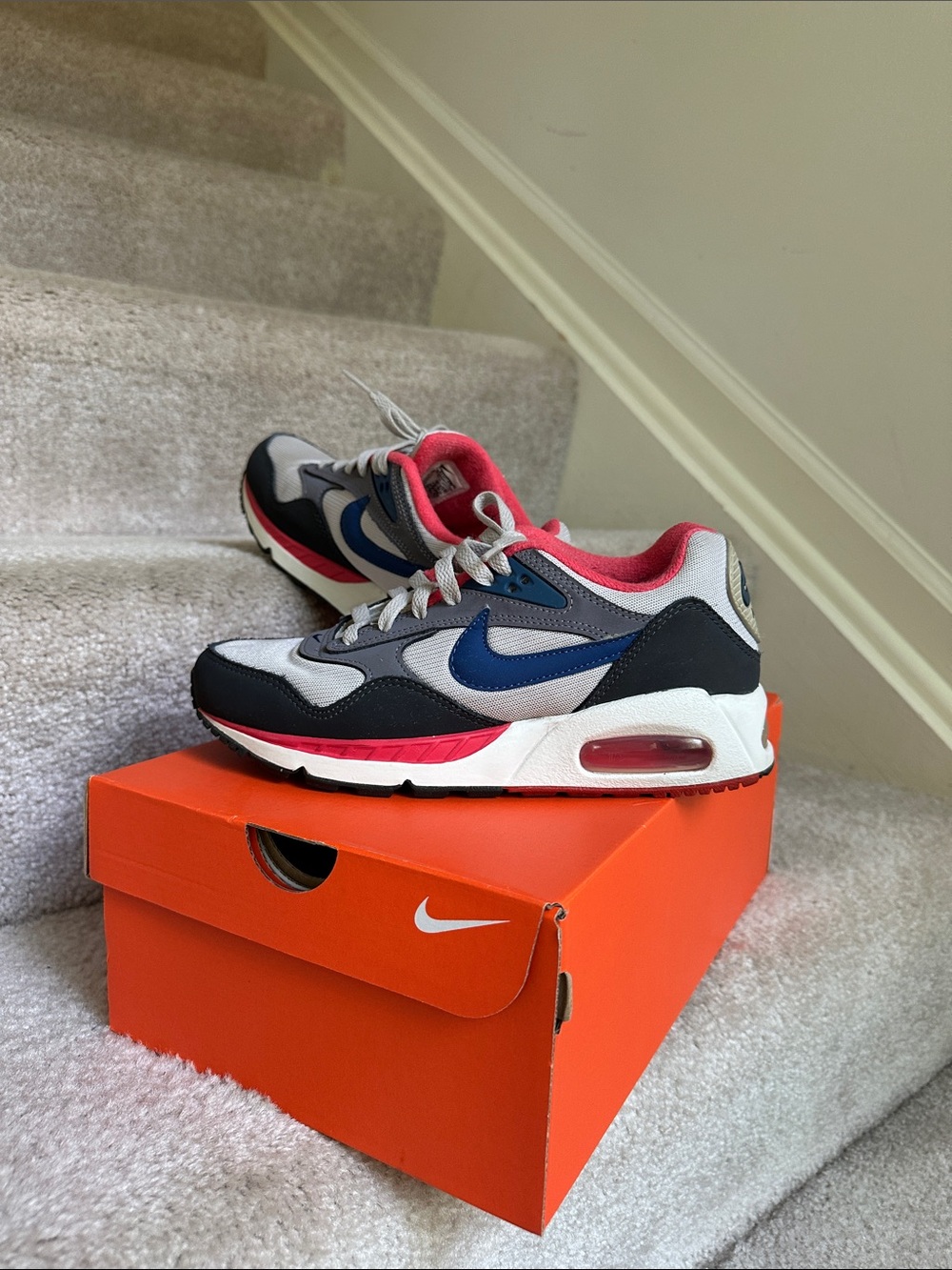 Nike Women's Gray, Navy & Pink Air-Style Sneakers